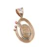 Natural Rhyolite Gemstone 925 Solid Sterling Silver Two Tone Pendant 1.50" f0s17