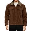 Winter Men's Thickened Long Sleeve Lapel Corduroy Jacket Composite Lamb Wool Coat