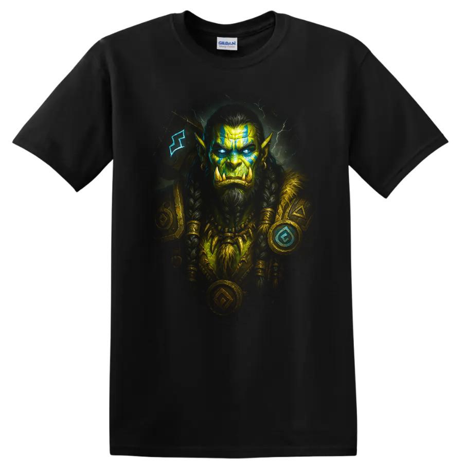 Artak Orc Warrior Fantasy T Shirt Glowing Eyes Armor Warrior Tee