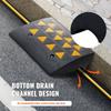 Rubber Curb Ramp 15.2 Cm Rise Height Sidewalk Curb Ramp, 37 Cm Width 49.1 Cm Length Driveway Ramp for Curb, 15T Heavy Duty Rubber Ramp for Forklifts,