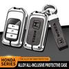 Leather Metal Car Key Case Cover Shell Remote Holder Accessories For Honda CRV CR-V Fit Civic Accord HR-V HRV City Odyssey XR-V