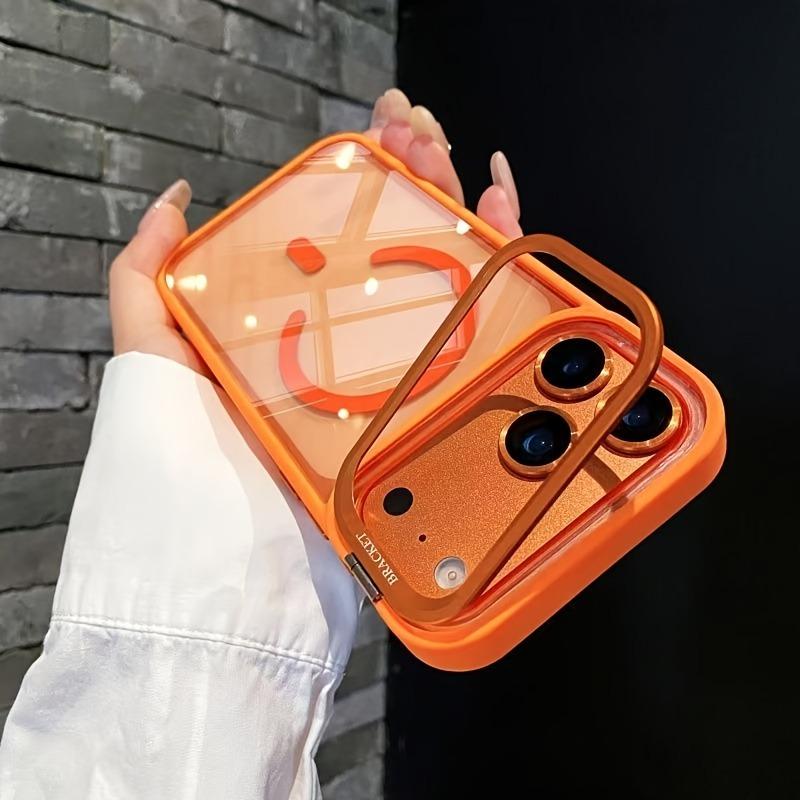 

Luxury Camera Bracket Phone Case For iPhone 17 15 14 13 16 Pro Max 17Pro 16Pro Air For Magsafe Magnetic Shockproof Clear Cover iPhone Air