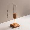 Kreative Hydrokultur-Pflanzenvase Holzsockel Minimalistische Glas-Blumenvase Einfacher Eleganter Blumenarrangement-Behälter Trockenblume