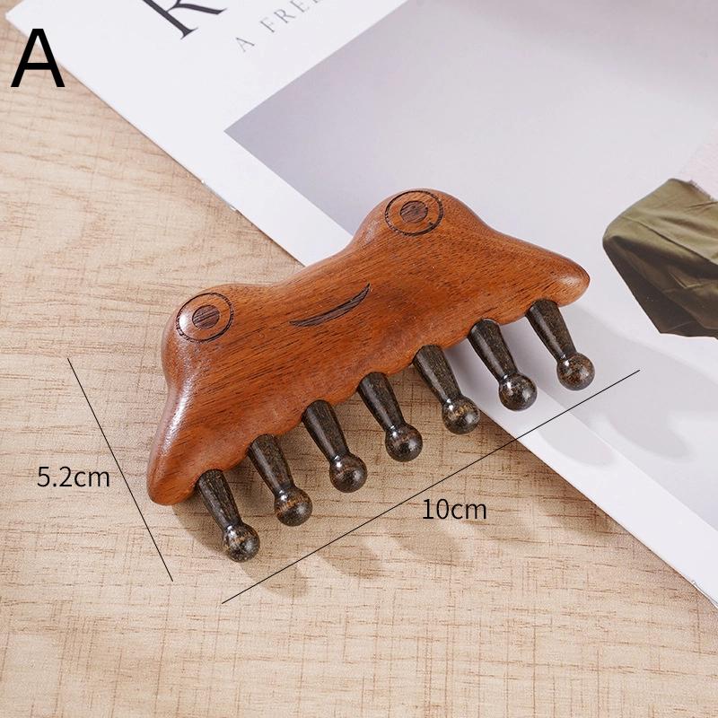 Handheld Head Scalp Massage Comb Wooden Meridian Brush Toothed Hair Comb Body Beautify Massage Gua Sha Scraping Care Comb