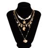 Fresh and Sweet Holiday Wind Starfish Conch Pendant Necklace Beach Ocean Wind Shell Imitation Pearl Necklace Woman