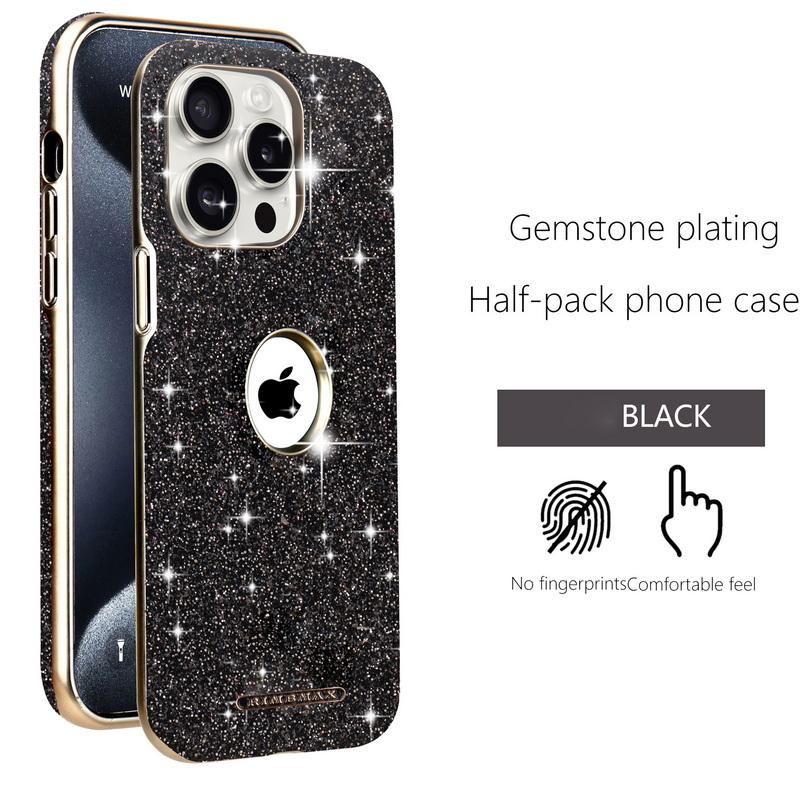 Luxury Glitter Jewel Glossy for MagSafe Phone Case For iPhone 16 Pro Max 15 14 Plus 13 12 Plating Shockproof Magnetic Hard PC Bumper Cover