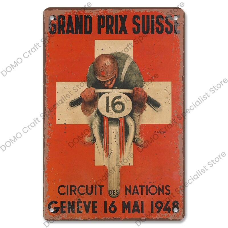Vintage Motocross Poster Metal Tin Signs  Motorcycle Grand Prix Metal Plaque Retro Wall Decor for Garage Moto Club Man Cave