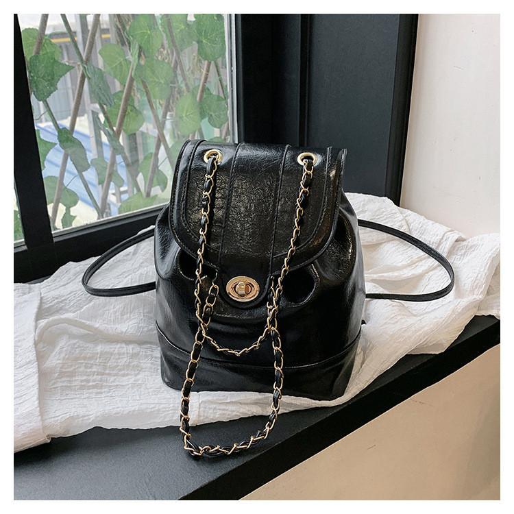 Новый модный уличный тренд 2023 года женский рюкзак-цепочка большая вместительная сумка чёрный