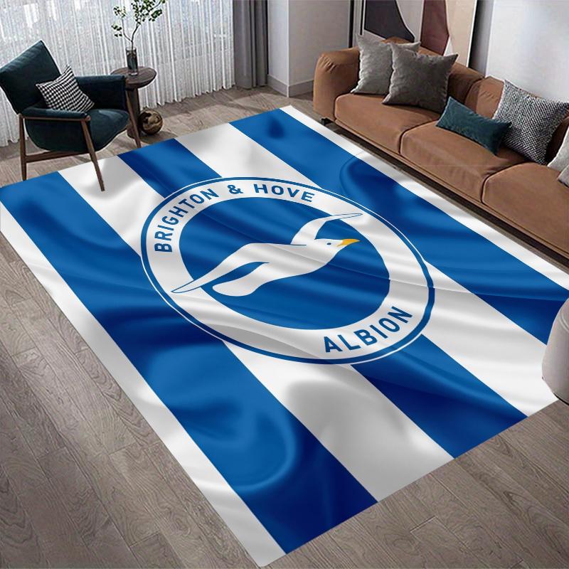 Brighton & Hove Albion Home Sofa Decoration for Living Room & Bedroom, Non‑Slip Play Flannel Floor Mat for Game Room
