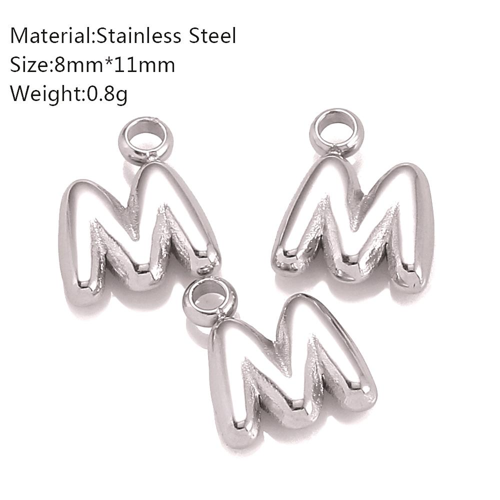 3Pcs Mini Balloon Alphabet Charms Cute Small Initial Bubble English Letter Stainless Steel Pendants DIY Necklace Bracelet Making