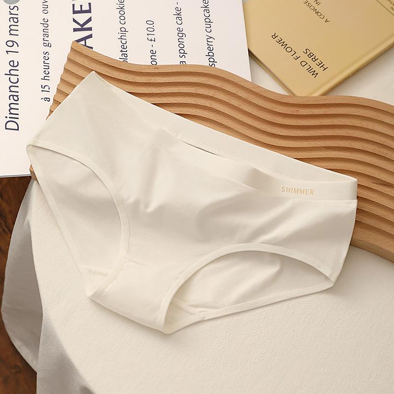 Женские весенне-осенние простые однотонные трусы-слипы с хлопковой ластовицей M белый