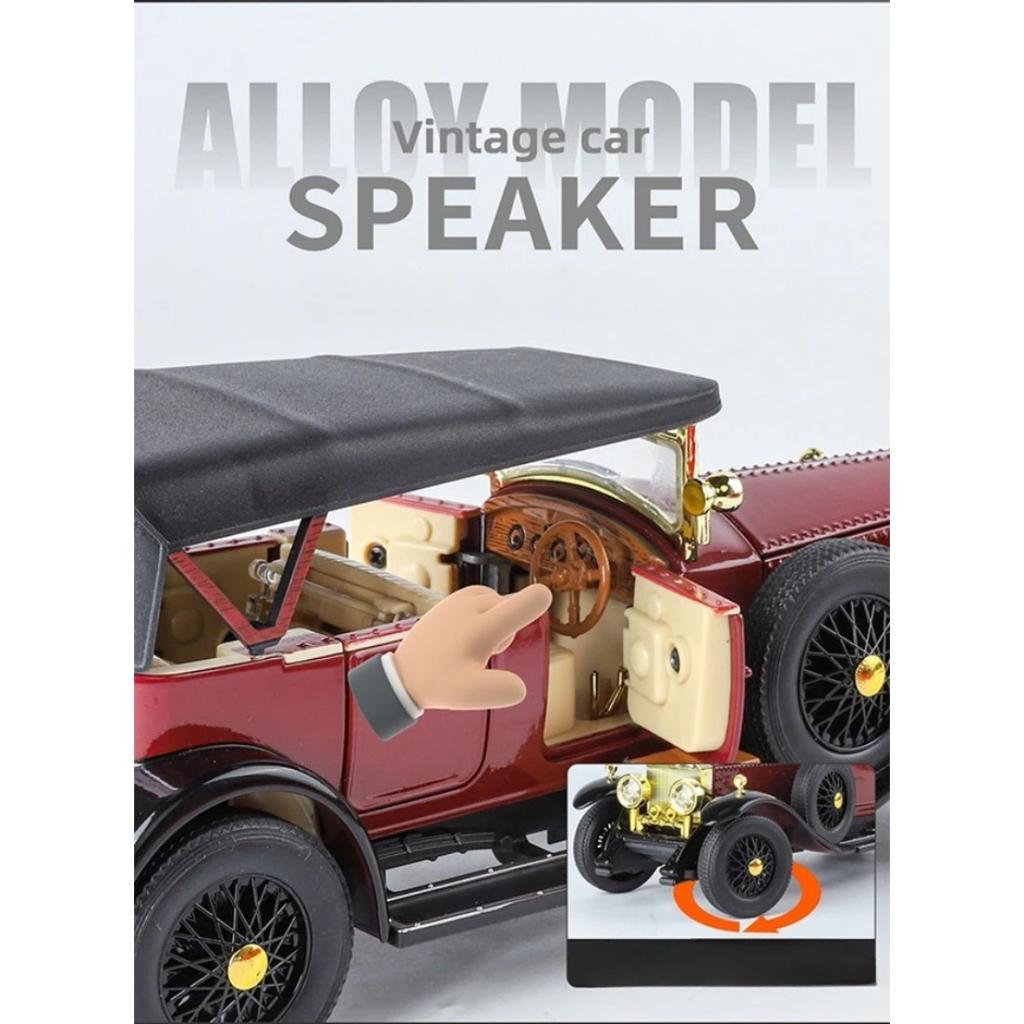 Simulation 1/24 Rolls-Royce Phantom Vintage Car Alloy Car Model Collection Ornaments Sound Light Pull Back Boy Gift Sound Light Miniature