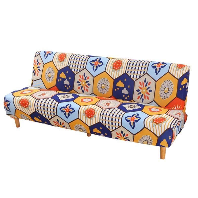Foldable Sofa Bed Slipcover Armless Futon Stretch Couch Cover for Small Space
