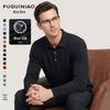 Мужской вязаный свитер с длинным рукавом и воротником-поло FUGUINIAO