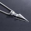 Yousheng Men Necklace Stainless Steel Bone Chain Hip Hop Cool High Gloss Gift Fashion Jewelry Spearhead Pendant Sweater Necklace for Daily