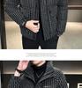 Trendy Brand Men's 2025 Winter White Duck Down Striped Puffer Jacket with Gold Thread and Soft Fur