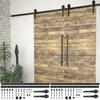 Sliding Door Fixing Kit - vidaXL - 200 Cm - Powder-Coated Steel - Black - 80 Kg Max