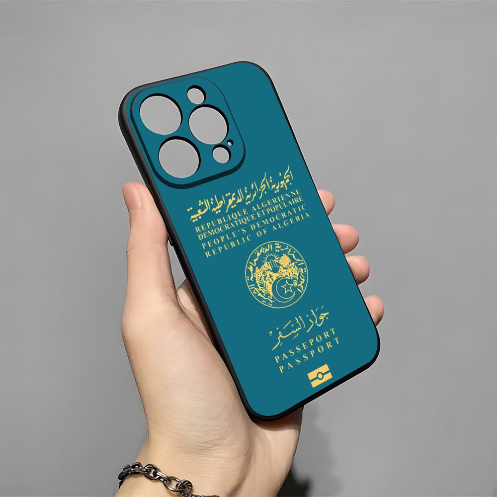 Algeria Passport Phone Case For IPhone 17 Pro Max 16 15 14 Pro Max 13 11 X Xs Xr 8 7Plus Silicone Cover