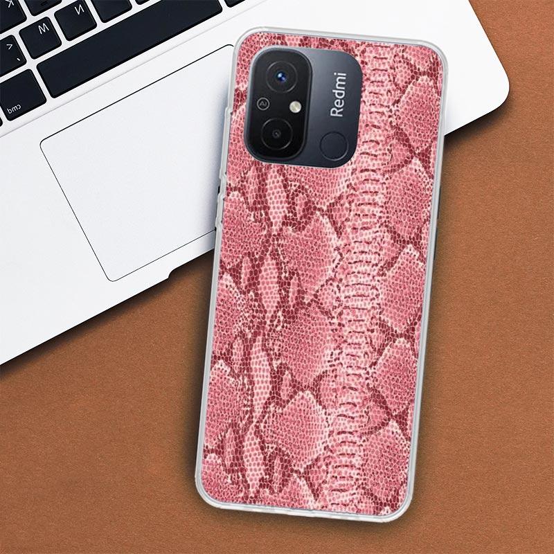 Pink Snake Skin Printing Drawing Phone Case For Xiaomi Redmi 12 13 12C 13C 14C 10 10C 10A 9 9C 9A 9T 8A 8 7A 7 6A 6 Pro K80 K70