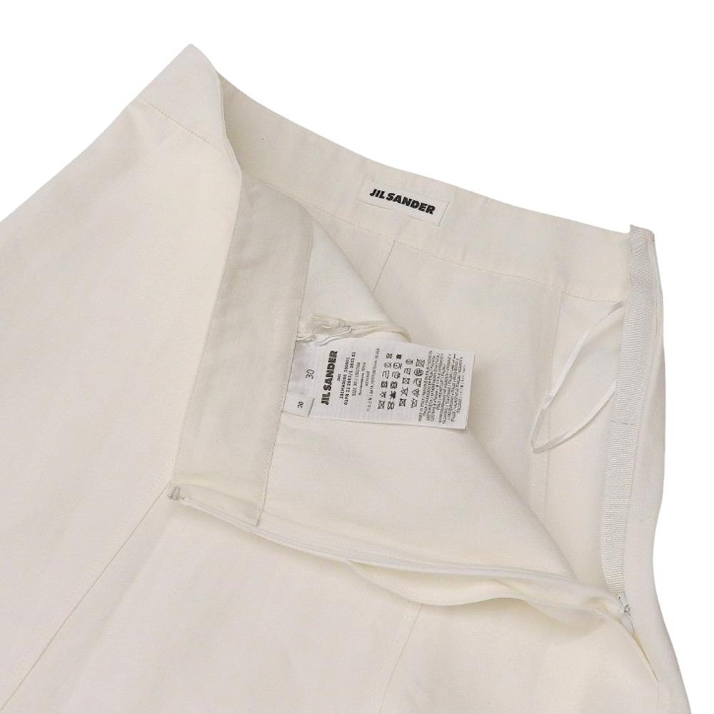 Jil Sander Linen Midi Flare Skirt for Women, White, Size 30, 2022, J01MA0006 Skirt 30 whiteUsed