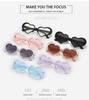 A Pair Of Cute Girl Candy Colored Heart-Shaped Sunglasses Fashionable And Trendy Peach Heart Ocean Piece Sunglasses