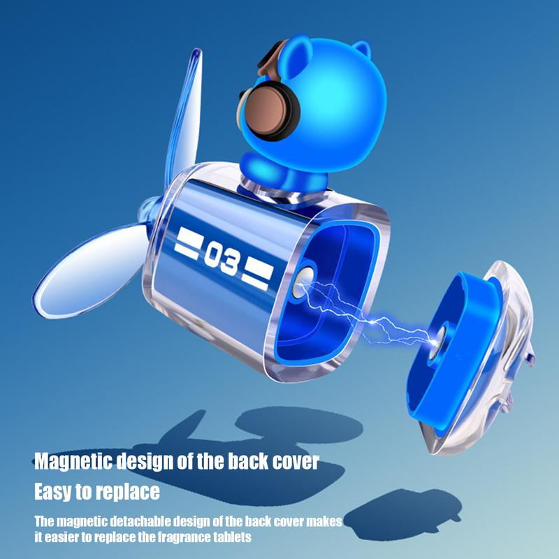 Cartoon Bear Airplane Car Vent Air Freshener Long Lasting Perfume Fragrance Automotive Refresher Diffuser Aromatherapy Ornament