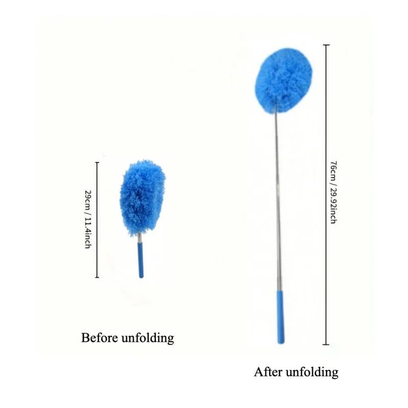1PC Microfiber Ceiling Fan Duster Extends Up To 80cm Long Handled Dust Locking Reusable Cleaner Brush Home Cleaning Tool