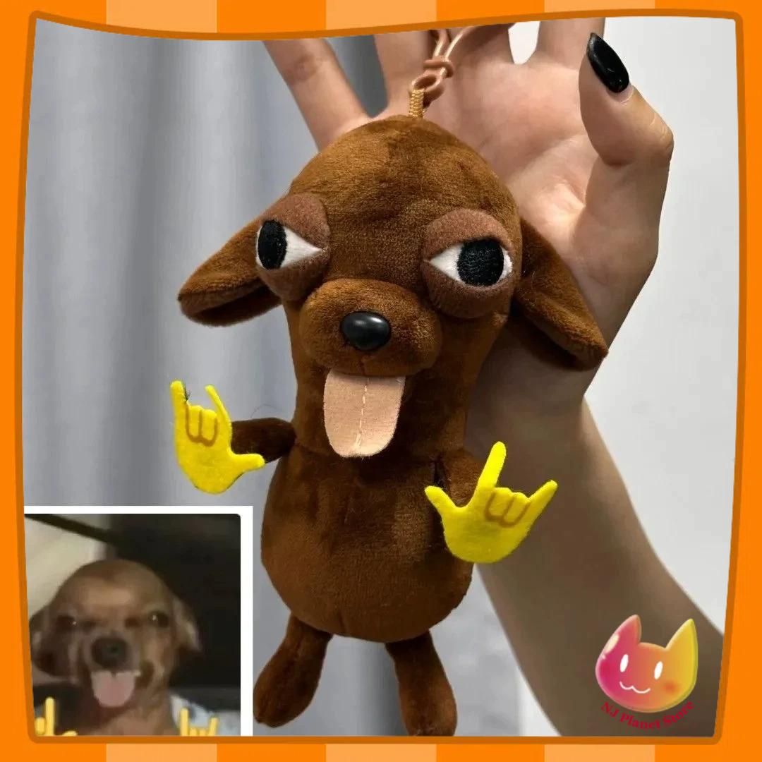 Chihuahua Deerhound Pluche Poppen Tas Hanger Online Beroemdheid Explosies Variant Chihuahua Poppen Hangers Grappig Kwaadaardig Pluche Speelgoed Rug 12cm black