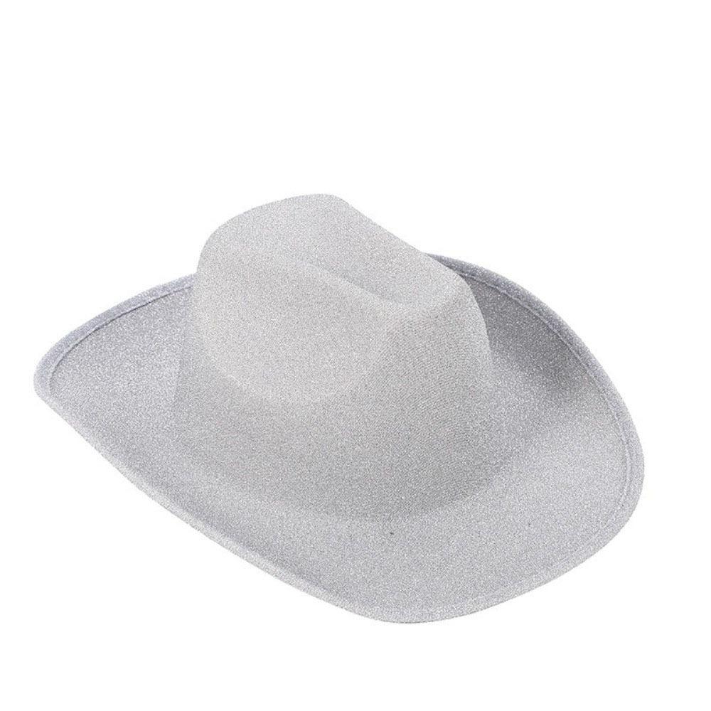 Glitter Pink Western Cowboy Hat Solid Color Cowgirl Hat Fashion Bowler Hat Show