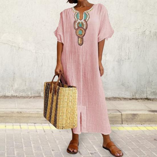 

Красивый короткий рукав пуловер женское летнее платье дышащая женская пляжная одежда M белый