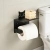 No Hole Required Rustproof Cartoon Animal Paper Roll Dispenser Including Functional Shelf For Bathroom Organization