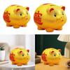 Golden Pig Figurine Piggy Bank Kids Saving Pot Handmade Cute Sculpture for Wall Shelf Decor Fine