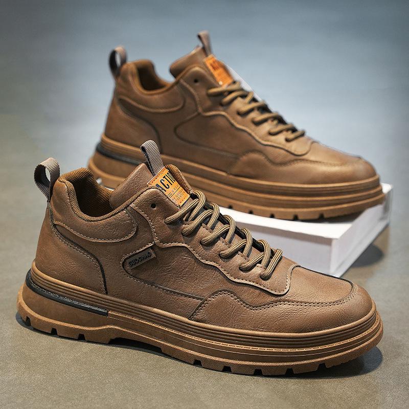 Herr Vattentäta Läder Arbetskängor för Hösten: Andningsbara, Mångsidiga, Vardagliga Sneakers