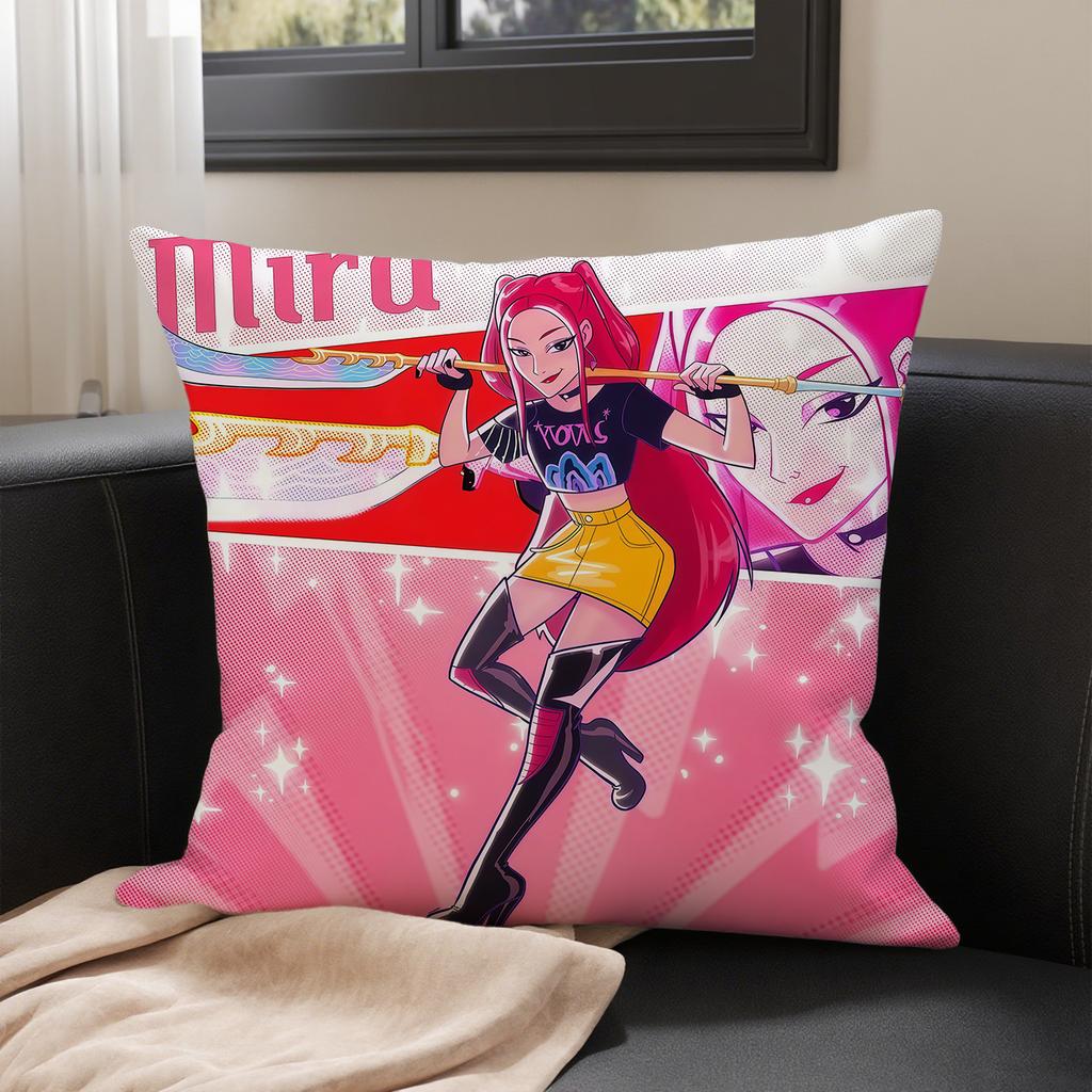 KPop Demon Hunters The fantasy world on the pillowcase: cartoon characters and cute pet patterns, fashion home decoration