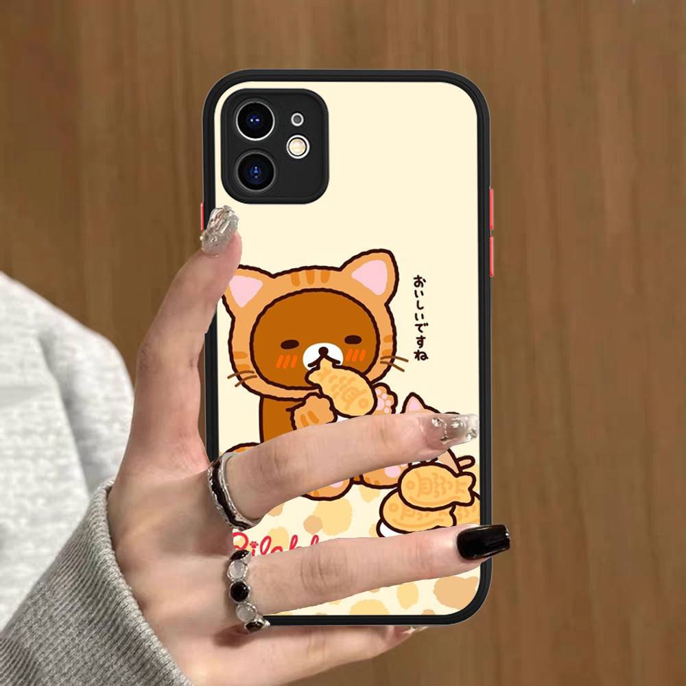 Rilakkuma Anime Cute Cartoon For IPhone 11 12 13 14 15 16 Pro Max Plus X XS MAX Shockproof Matte Back Cover