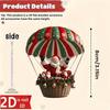 Christmas Tree Ornament 10 Pieces 2D Acrylic Holiday Decoration Santa Hot Air Balloon Ornament for Window Bedroom Living Room