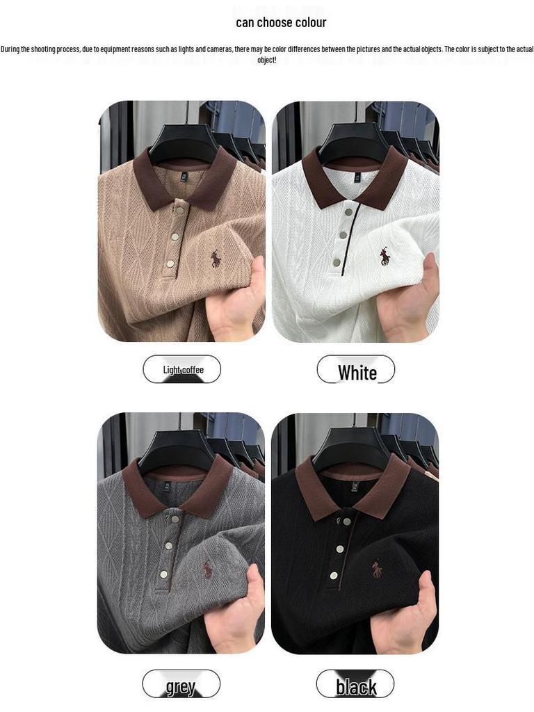 Męski letni dzianinowy sweter z krótkim rękawem w koreańskim stylu z haftem żakardowym 2025