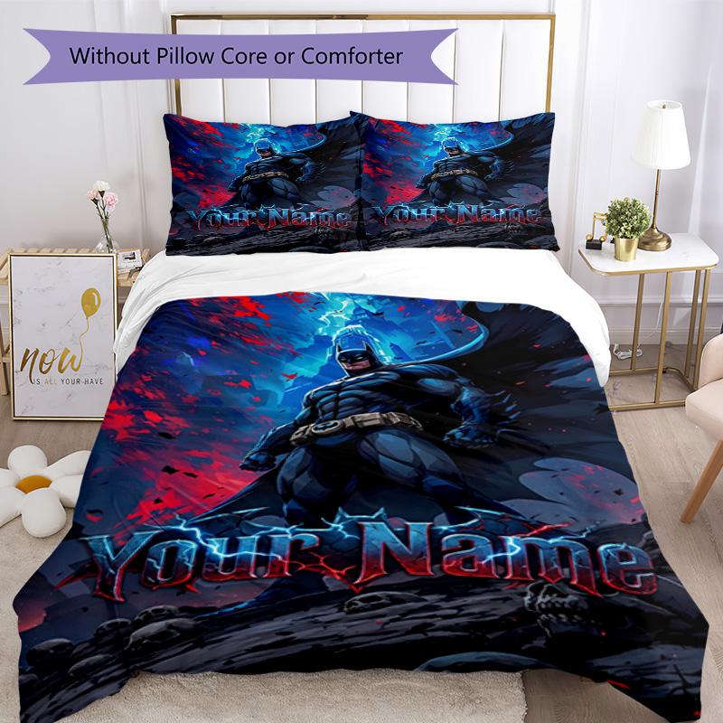 Batman Batwoman Customized Name Custom Bedding Suitable for Study Room Wrinkle Resistant Home Decor Birthday Christmas GiftSpiritual Gift