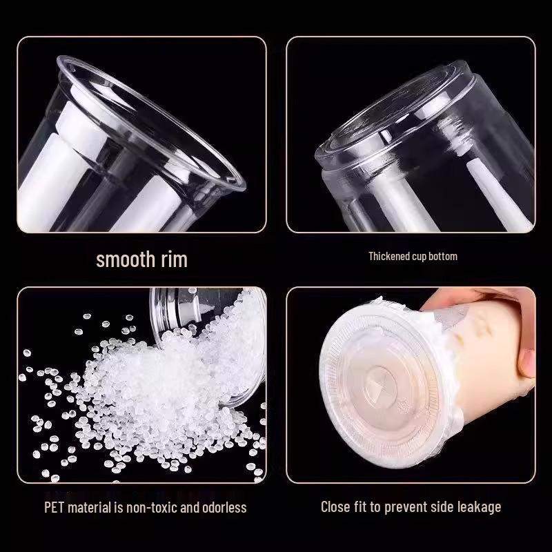 98mm Clear PET Disposable Cups for Cold Drinks, Coffee, Milk Tea & Desserts