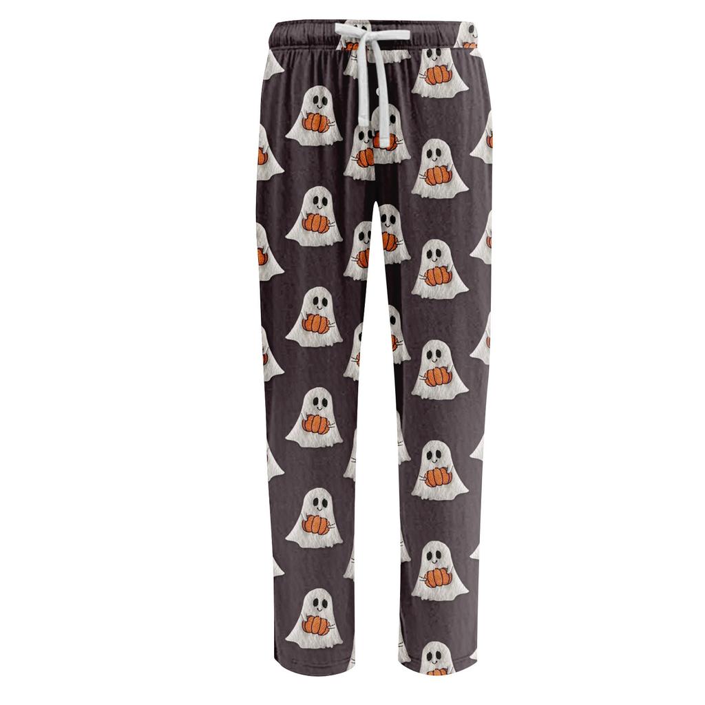 Anime Pysjamasbukser Nattøy Uformelt snøring Elastisk midjebukser Behagelig rett yoga løse bukser