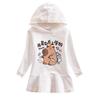 Girls' Ruffle Rainbow Hoodie Dress - Long Sleeve, Pleated, Princess Style