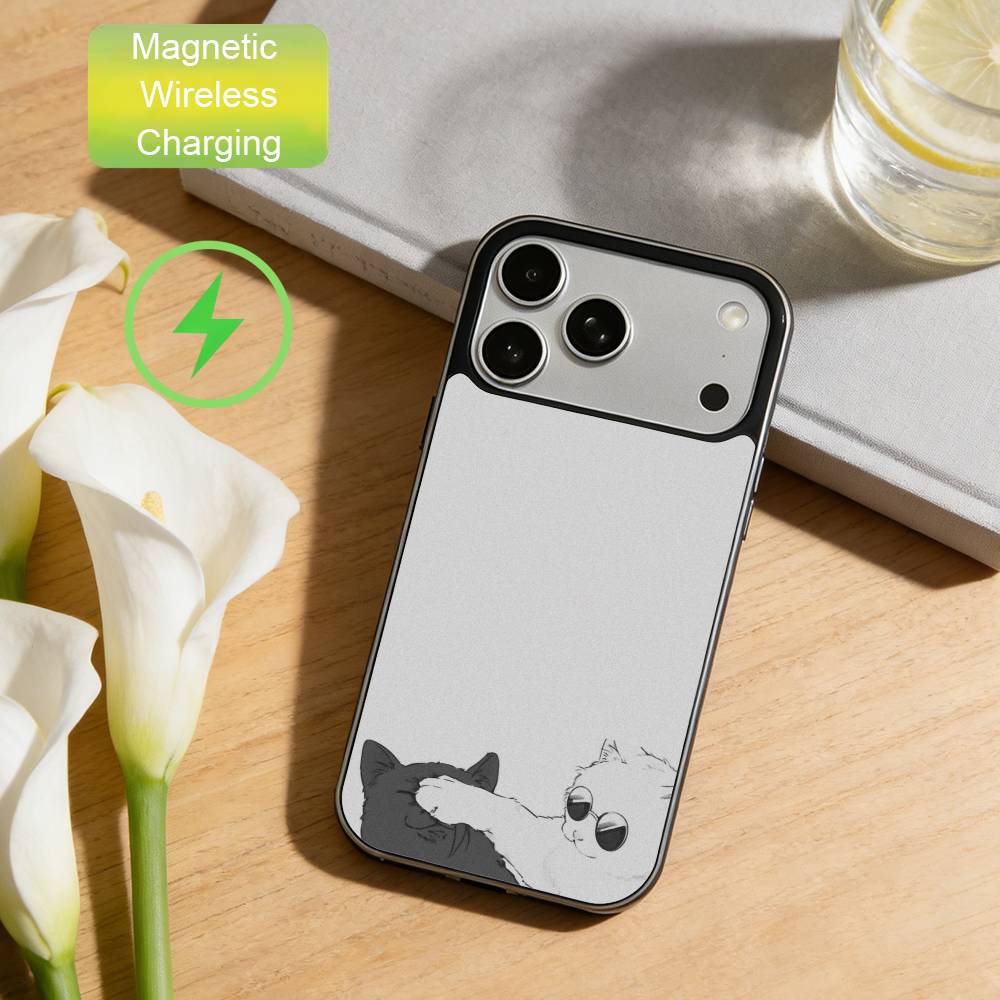 

Cute Cat Art Prints Phone Case For iPhone17,16,15,14,13,12,11 Plus,For Magnetic Wireless Charge Cover iPhone12mini