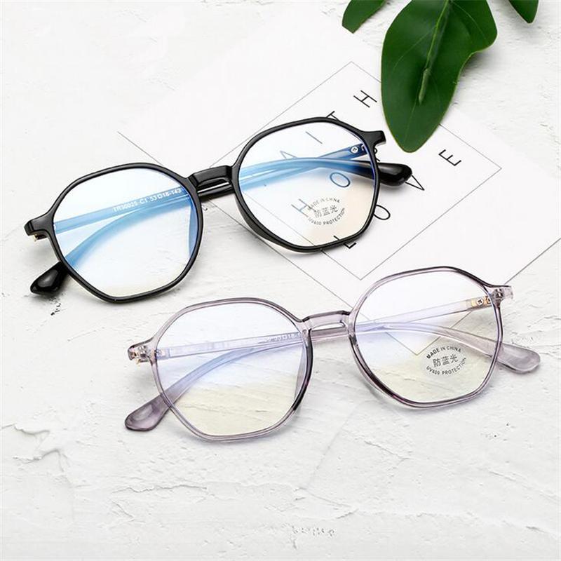 TR90 Polygon Anti-blue Light Computer Glasses Women Men Prescription Spectacle Diopter 0 To -6 Lightweight Durable