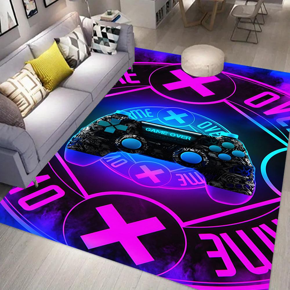 

Y2K Game Over Letter Print Rug Retro Arcade Design Gaming Enthusiast Home Decor Carpet Soft Non-Slip Floor Mat for Living Room 40X60cm
