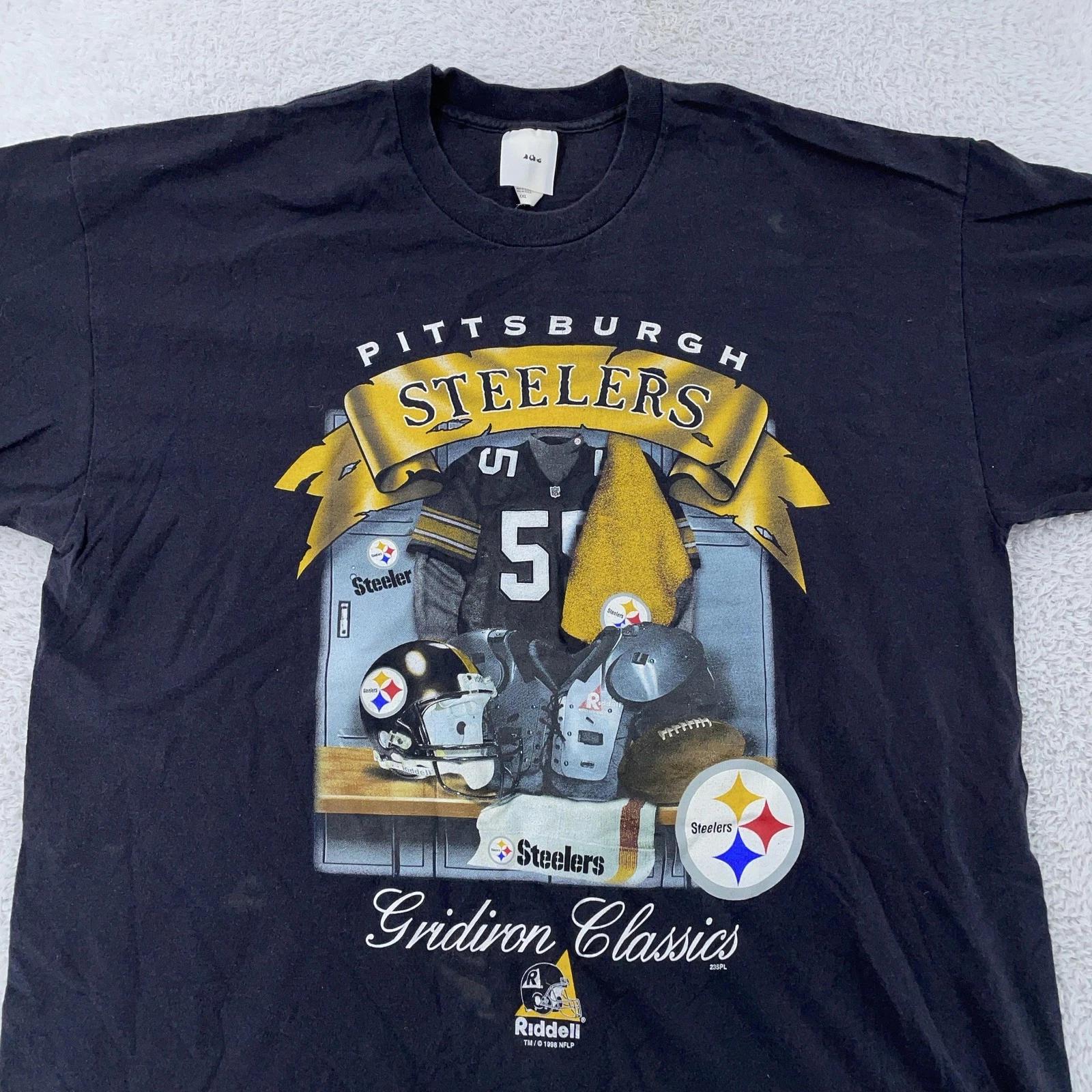 Винтажная футболка Pittsburgh Steelers Мужская XL Черная NFL Футбол Gridiron Classics L