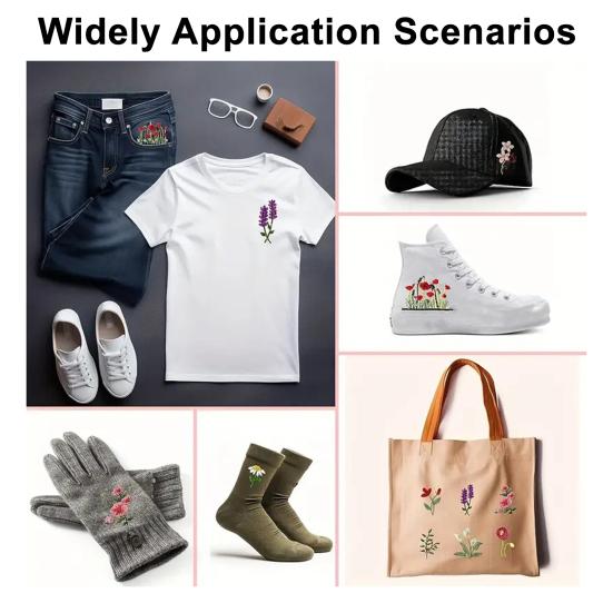 2 Sheets Water Soluble Embroidery Stabilizer DIY Stick Stitch Embroidery Paper with Pre-Printed Flowers Leaves Animals Pattern Beginners Sewing Lover