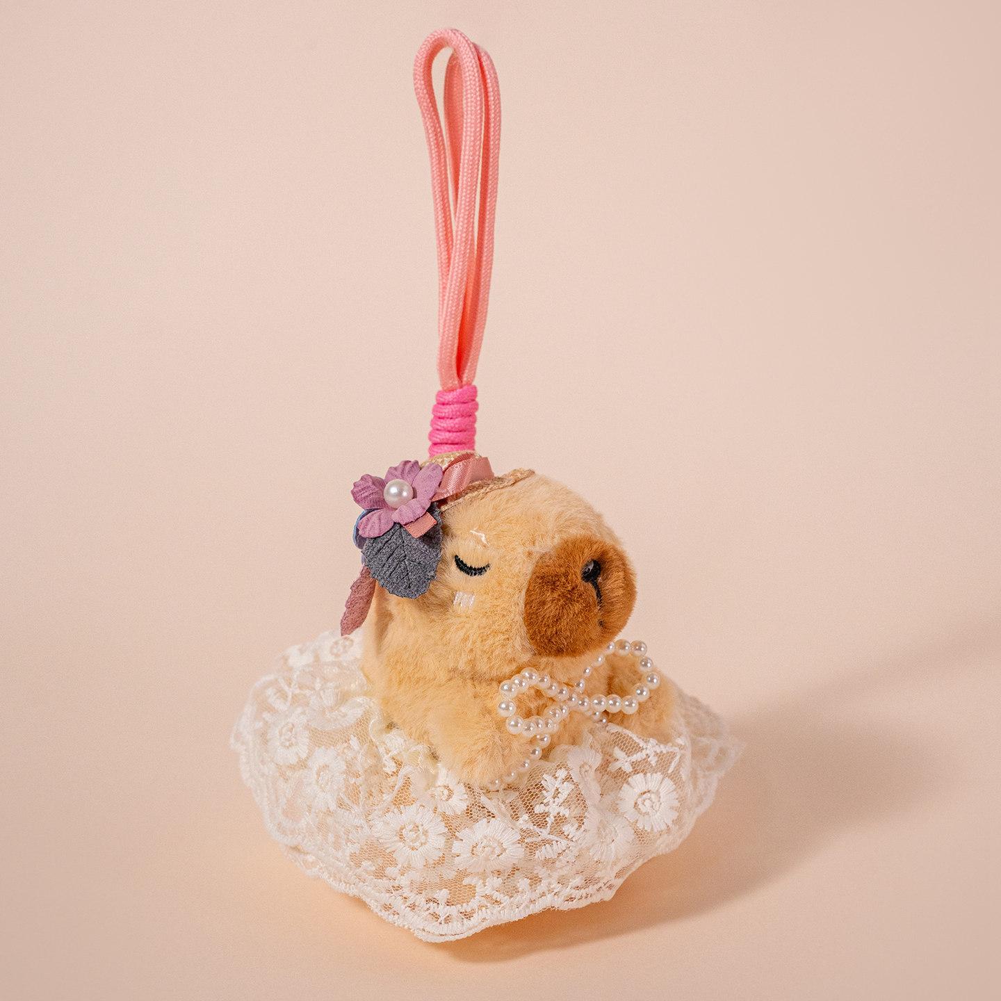 

Cute Cute Capybara Pendant Plush Toy Doll Kapibara Doll Couple Bag Keychain Rag Doll 13cm（0.05kg） білий