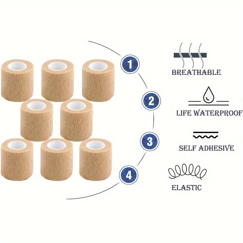 3pcs Disposable Self Adhesive Elastic Bandage 5cm*4.5m for Handle Tube Tightening Tattoo Accessories Gauze Tape First Aid Tool