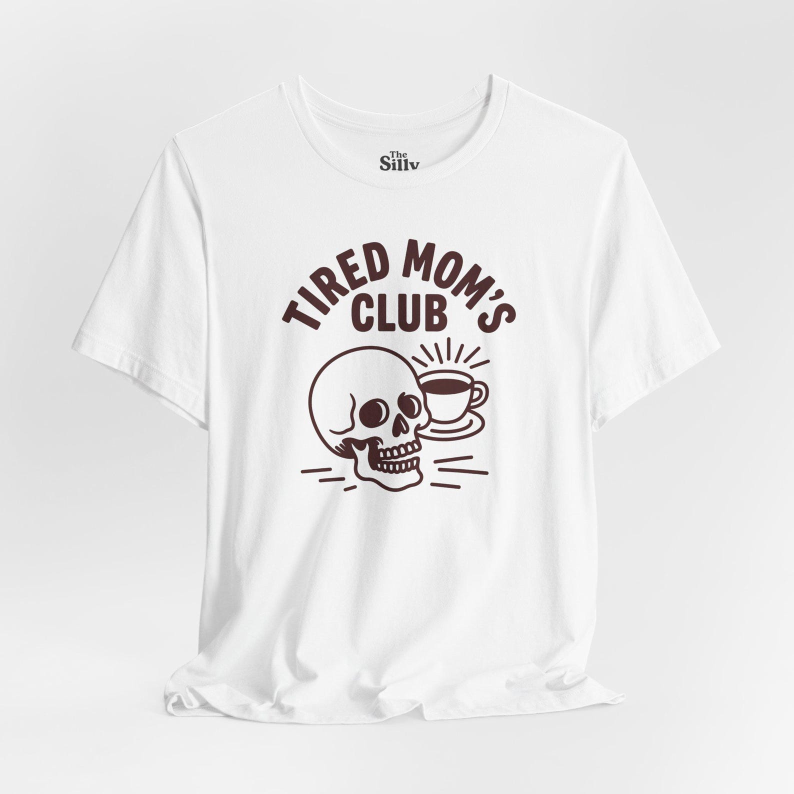 Tired Moms Club Skeleton Coffee Mama Shirt, Retro Graphic Tee 4XL