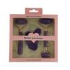 3-Piece Set: Imitation Jade & Rose Quartz Gua Sha Boards with Spiky Roller Facial Massager